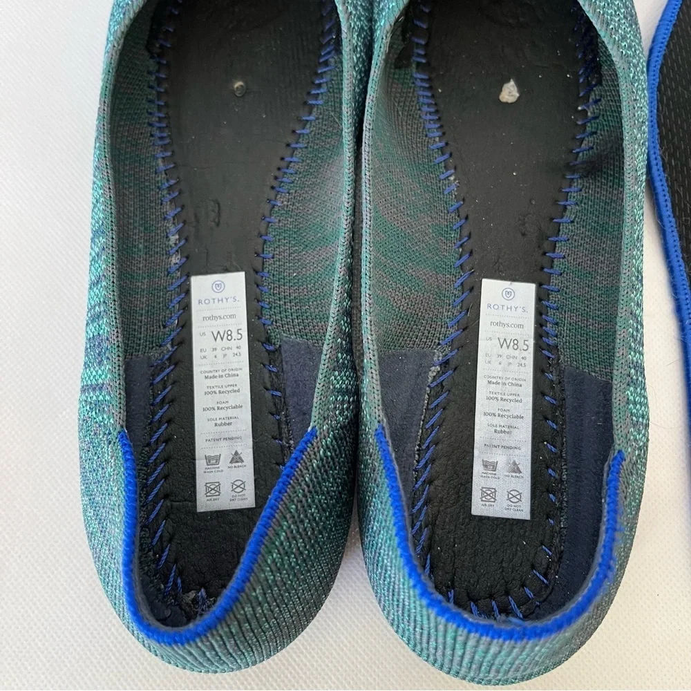Rothy’s The Point Aqua Heather Flats